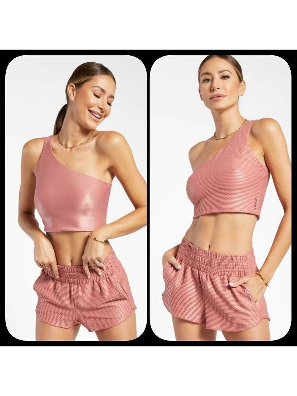 KORAL Attract Reversible Crop Top - Dusty Rose Size Small